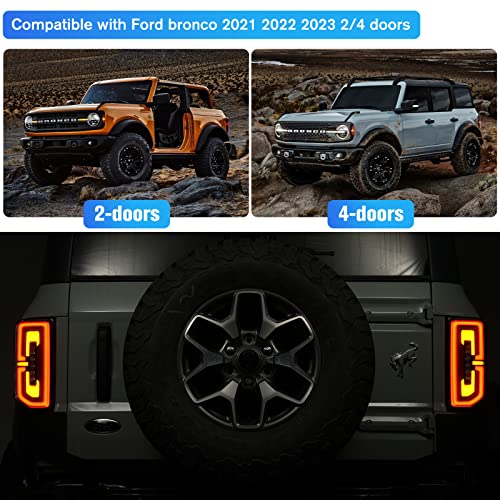 Litmiracle Tail Light Cover Ford Bronco 2021 2022 2023 2/4 Doors(Only For Led Light), Automotive Tail Light Assemblies Rear Light Guards External Accessories(Not Suitable For Bronco Sport & F-Series) #TOP6