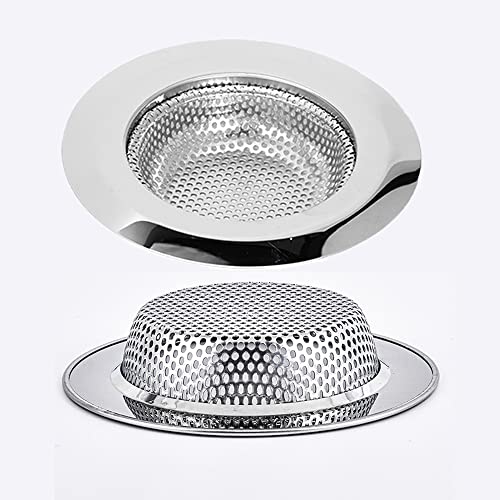 YUECHENGG Abflusssieb Dusche Set, 2 Stück Edelstahl Haarsieb Dusche, Ø11cm abflusssieb küchenspüle, sieb für spülbecken, Abfluss Spüle, Waschbecken Sieb Cover