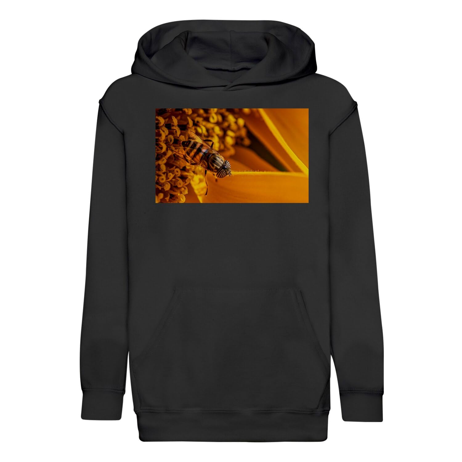 Sweat à capuche enfant insecte volant butine fleur macro coton premium - 4