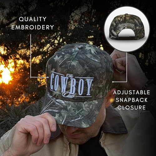Image of Vintage Western Trucker Hat | Men & Women | Country Cute Caps for Cowgirls Cowboys | Camo Denim Embroidered Cotton | Snapback