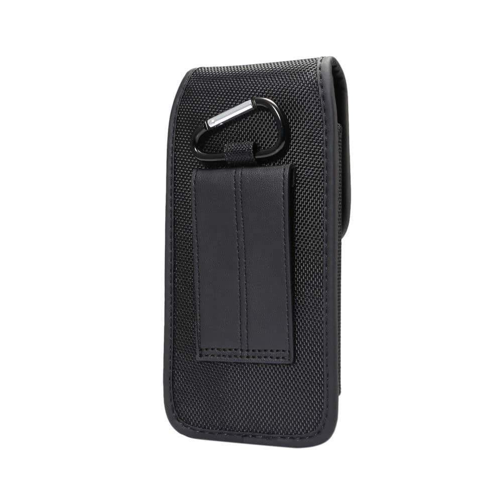 Custodia da Cintura con Porta Carte in Nylon e Similpelle Verticale per Google Pixel 8 - Nero