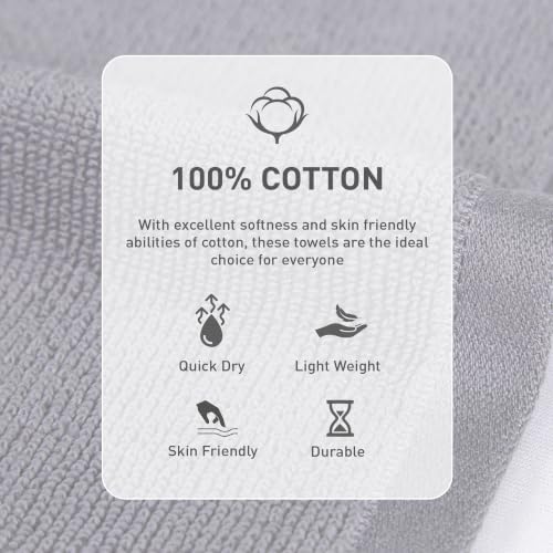 Image of MYTRIDENT Face Towel | Urban Comfort | Quick Drying | Travel Friendly | for Men /Women | 6 Pc Face Towel (30 cm x 30 cm) | 100% Cotton 450 GSM - Charcoal