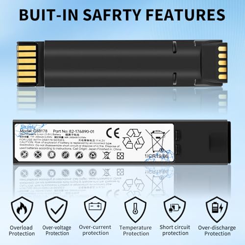 Image of 6-Pack for Zebra DS8178 Scanner Battery Replacement: DS8178-SR DS8100 DS8178 DS8170 DS6878 82-176890-01 BTRY-DS81EAB0E-00 Barcode Scanner 2500mAh Li-ion