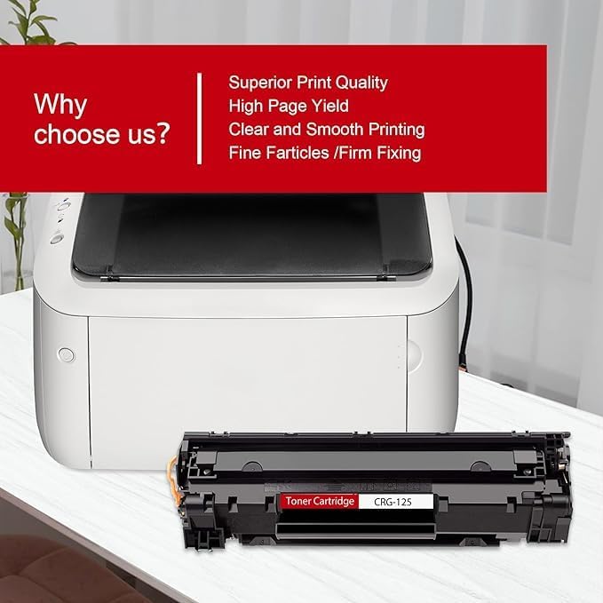 Miniatura 7 de Cartucho de alto rendimiento 125 de tóner negro (paquete de 2) - PINOS Compatible CRG125 CRG-125 Cartucho de tóner de repuesto para Canon 125 Toner