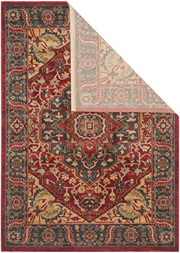Safavieh Persischer Traditioneller Teppich, MAH621, Gewebter Polypropylen, Marineblau / Rot, 120 x 180 cm – Bild 5