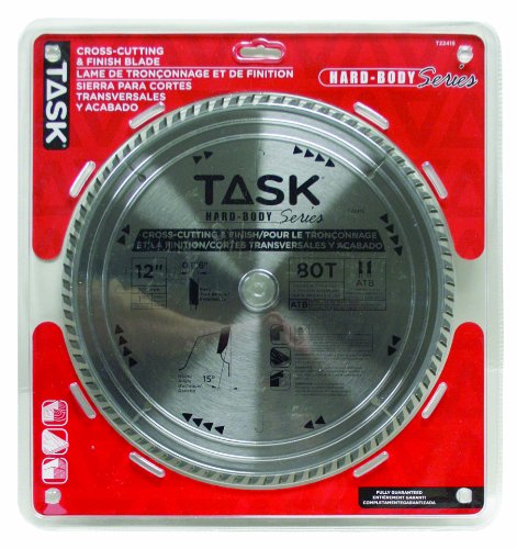 Task T22415 12-Inch Hard Body Carbide Saw Blade, Cross-Cutting and Finish with 1-Inch Arbor