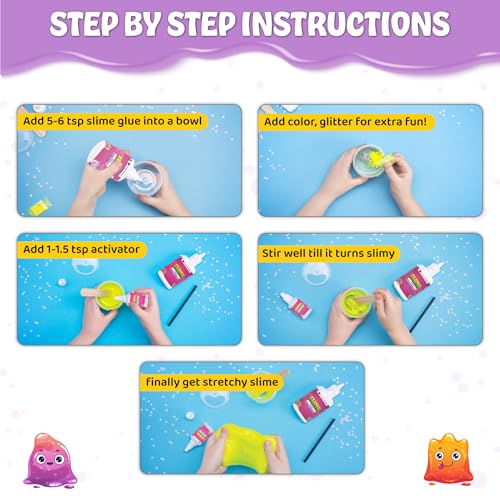 Image of PW PVA Slime Glue(200ml) & Activator(50ml) Set, Slime for Kids 3-10 Years | Safe & Non-Toxic, Mess Free, Slime Making Kit, Birthday Gift for Boys /Girls