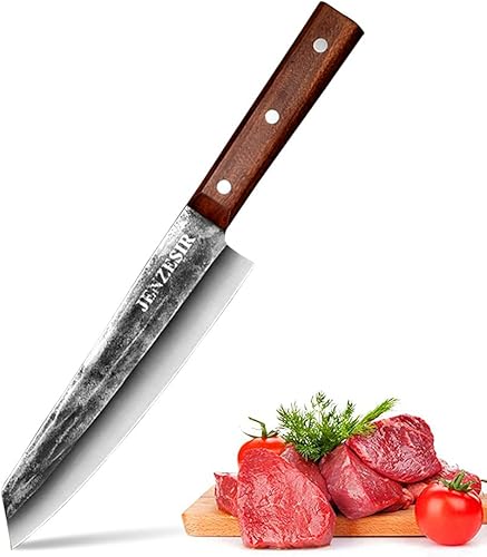 Cuchillo Kiritsuke forjado hecho a mano, cuchillo de chef japonés ultra afilado de 8 pulgadas, cuchillos de cocina profesional de acero 9Cr18Mov,