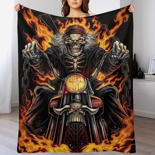 Manta gótica de calavera para noches de cine en el sofá y decoración gótica 2