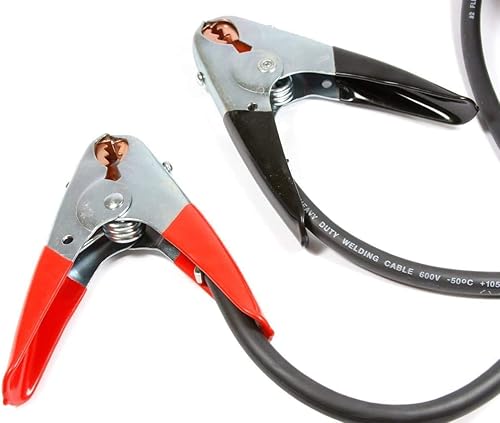 Miniatura 2 de Forney 52878 Cables de batería de puente, refuerzo resistente #2 con abrazaderas de 500 amperios, 25 pies, negro y rojo