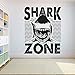 Ybhnb Surf Palm Shark Surf Stickers Muraux Surfeur Garçon Surf Sports Stickers Planche De Surf Stickers Muraux Vagues Vinyle Garçons Chambre Décor C494