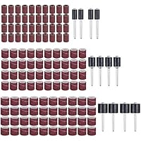 Schleifzubehör Trommelschleifer, Trommelschleifen (132 Stück) perfektes Set mit Schleifbandabdeckungen und Gummitrommeln