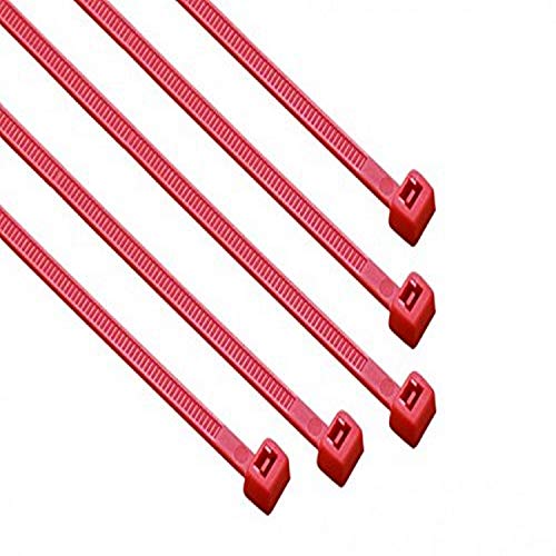 4-in 100-Pack, 18-lb, Red, Standard Nylon Cable Tie