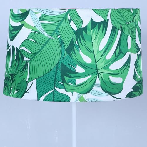 Image of tu casa White Metal-Iron Base Foldable Floor Lamps with Palm Print & Satin Shade for Bedroom, Living Room, Lounge, Office Area, Gifting Without Bulb for Home Decoration (Height - 57 inch)
