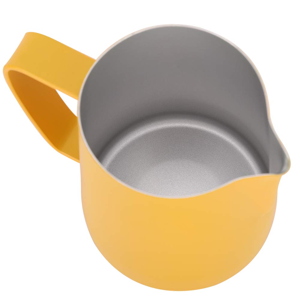 600 ml kubek do spieniania mleka ze stali nierdzewnej dzbanek dzbanek Latte Art do użytku w domowej kawiarni (Żółty)