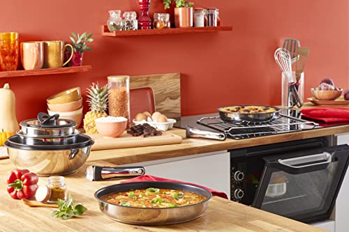 Tefal Ingenio, Batterie de cuisine 15 pièces, Induction, Acier inoxydable, Revêtement antiadhésif, Indicateur de température, Gain de place, Fabriqué en France, Preference On L9749802 – Image 6