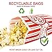 1 Oz Popcorn Bag, Red and White Disposable Carnival Popcorn Bags, 100 Count