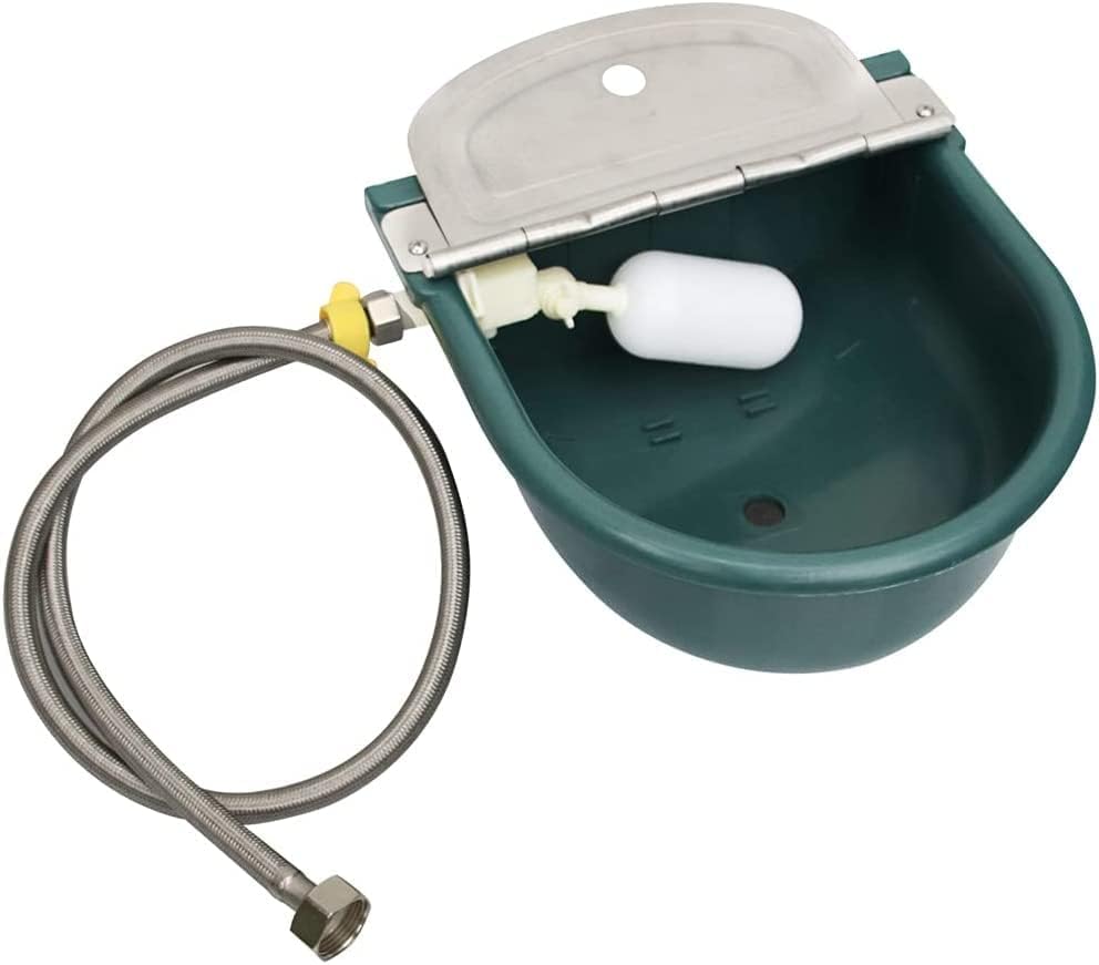 Miniatura 7 de Recipiente de agua automático de plástico para ganado de caballo, ganado, cabra, oveja, perro, cuenco de agua de oveja de grado agrícola (con