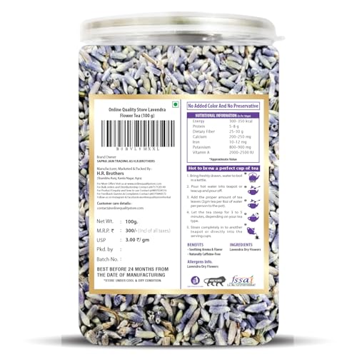 Image of Online Quality Store Lavender Flower Tea 100g | Sun Dried Lavender Flowers Herbal Tea | Stress Relief | Iced Tea