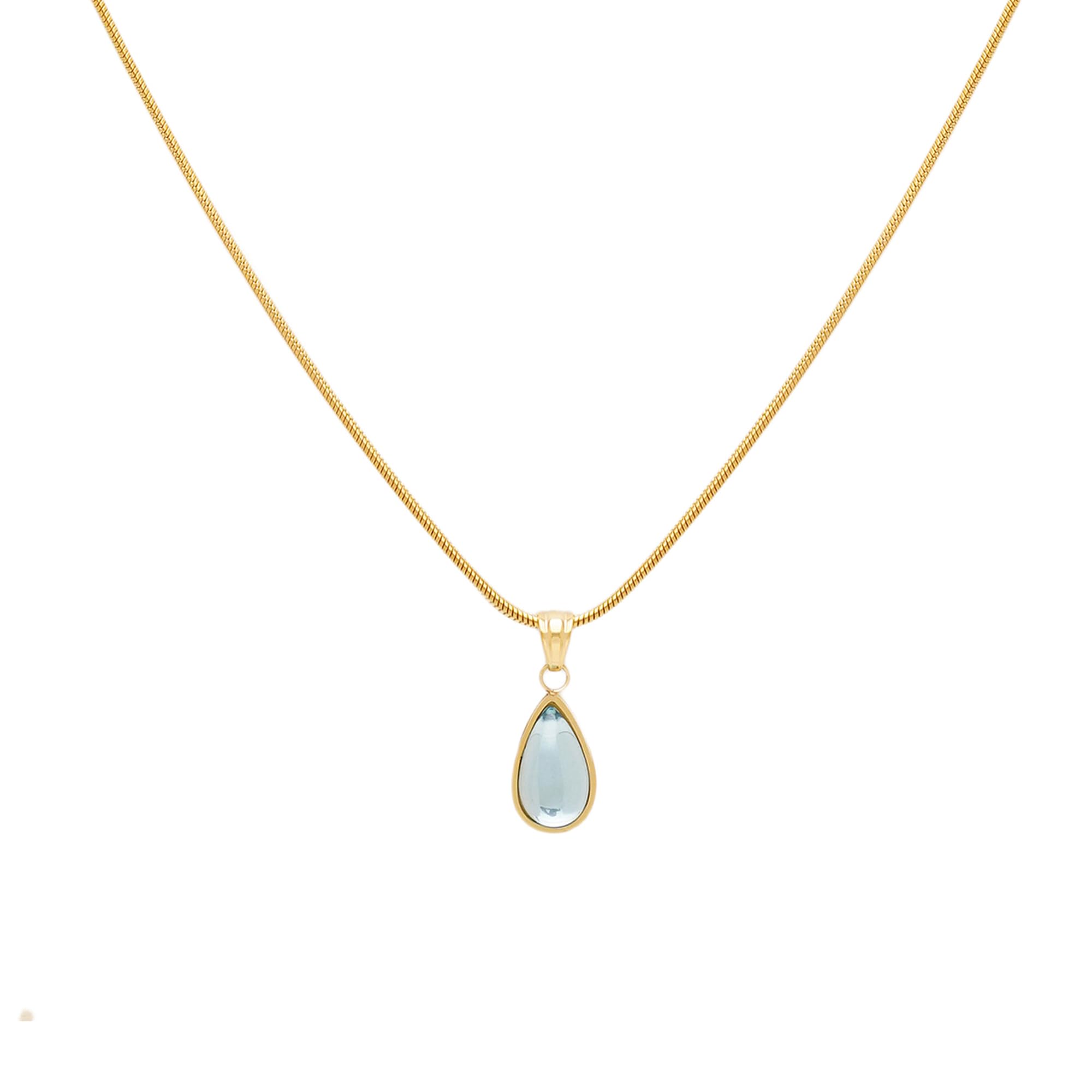 Aquamarine Necklace for Women & Girls | Pendant Neck Chain | Modern Design | Aesthetic Jewellery | Diwali, Birthday, Anniversary & Special Occasions Gift | Everyday Wear Jewelry