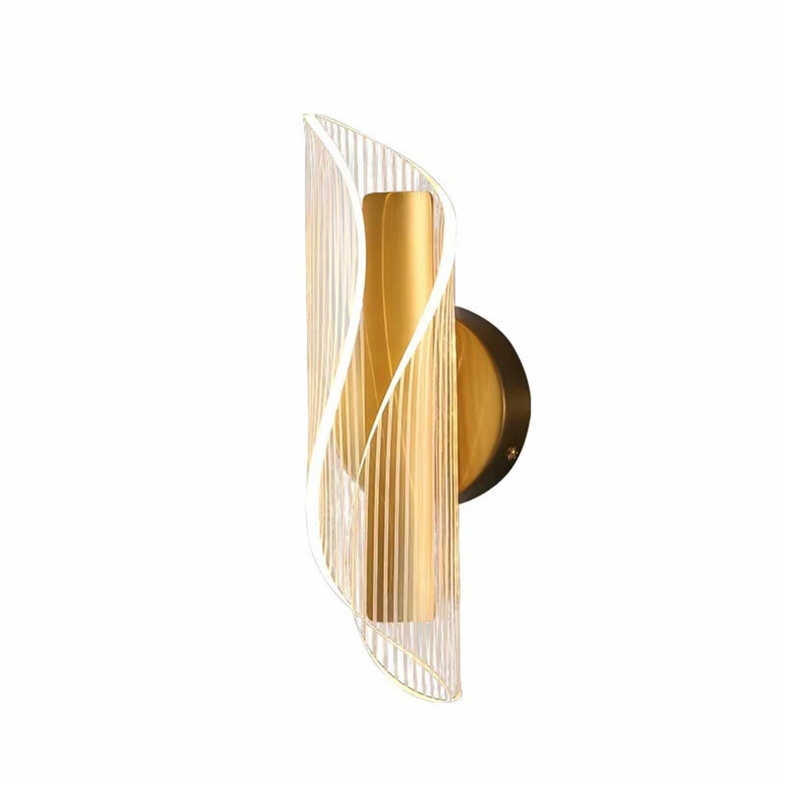 BJKYTMLM LED Gold Wall Lamps, Modern Nordic Acrylic Metal Wall Sconce for Living Room Bedside Decor Indoor Lighting,1 Light(1 Light)