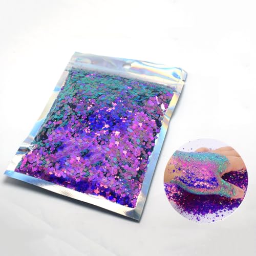 Chameleon Glitter, Foluvinzzis 60g Bagged Color Shift Glitter Powder, Chameleon Multichrome Solvent Resistant Nail Glitter, Resin Glitters Craft Glitter Resin Glitters(60g-color1)