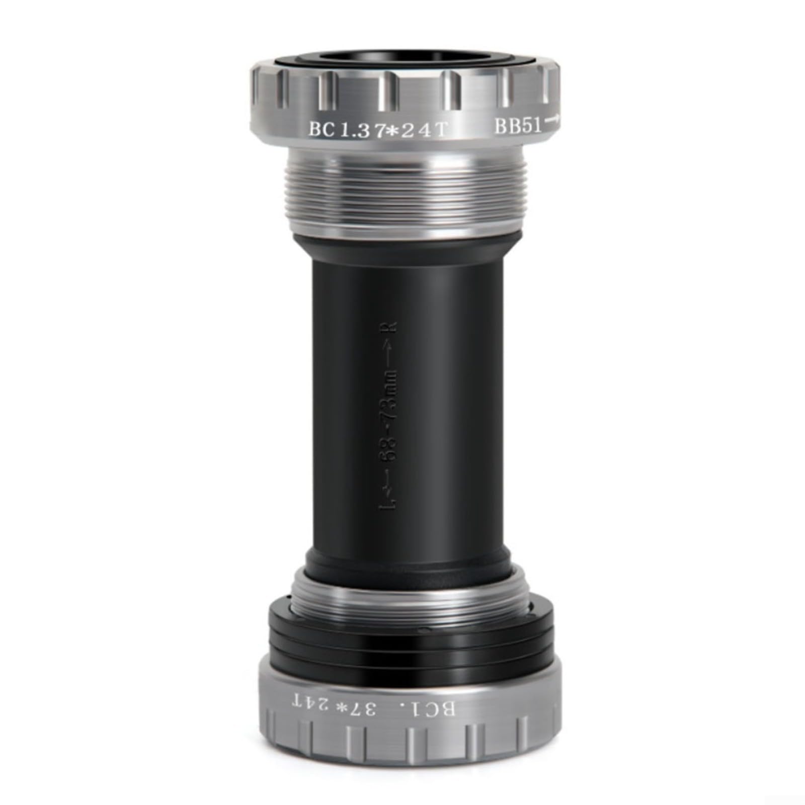 Bottom Bracket 1.37x24T Compatible With 68-73mm Bike Shell Size Designed For Road And Mountain Bikes(Gray)