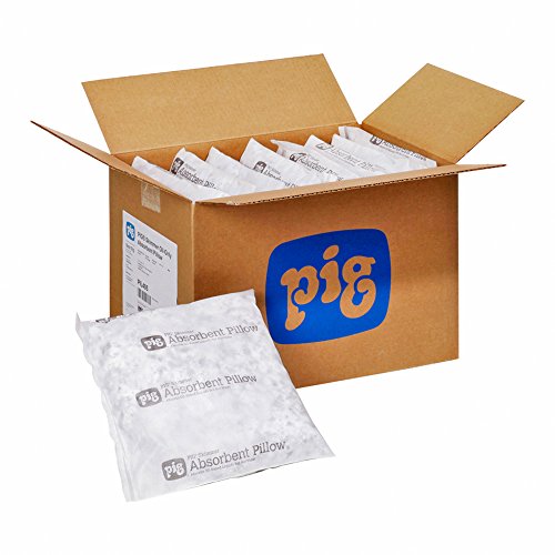 Image of PIG Skimmer Oil-Only Absorbent Pillow | Absorbs Oil-Based Liquids | 1 /2 Gal Absorbency | 12 inch L x 12 inch W x 1 inch H | 10 Pillows | PIL405