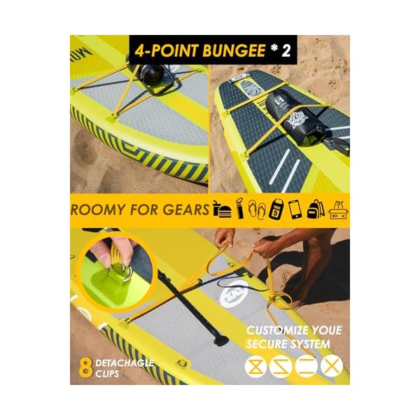 10'8/11'*35" Extra Wide Inflatable Paddle Boards, Stable Stand-up Paddleboard for 3 People/Family w/Shoulder Strap, 100L Backpack, Paddle Boards for Adults w/Paddle, US Central Fin - Image 6