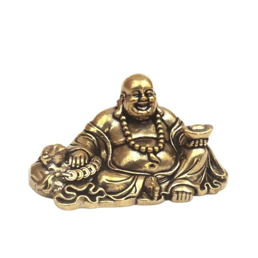 DYETEE Home Decor Figure, 1.57X0.75inch Maitreya Buddha Small Statue Feng Shui Ornament