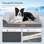 Cooling Dog Bed for Large Dogs, Orthopedic Dog Bed with Cooling Gel Mat, Removable Washable Cover, Waterproof Lining, Non-Slip Bottom, Summer Pet Bed for Sleeping, Size:40"*32"*8" - Image 5