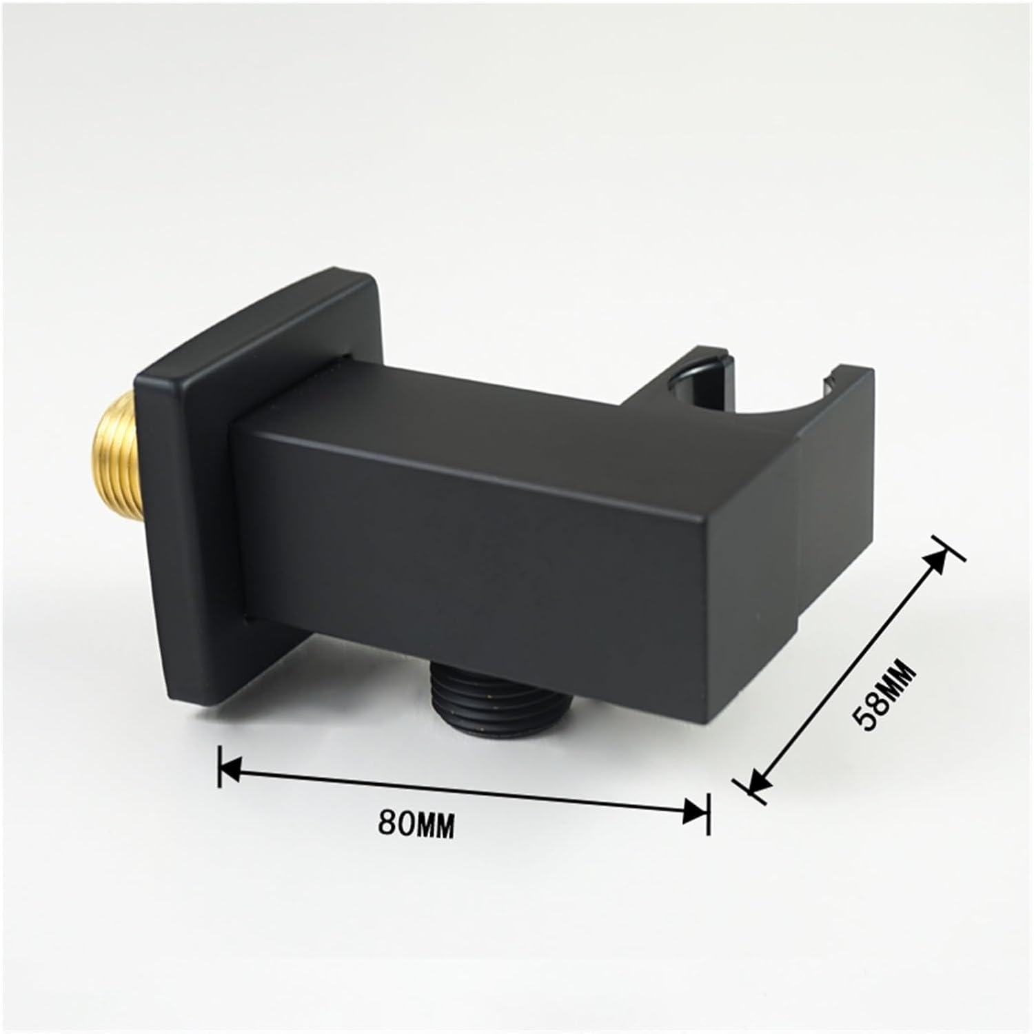 Square Round Matte Black Solid Brass Handheld Shower Holder Bathroom Wall Mounted Hand Shower Holder Bracket Shower Accessories(E Type)