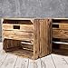 Produktbild moooble 2 geflammte Holzkisten mit Schublade und 50cm x 40cm x 30cm Fach Holzregal Holzkiste Kiste