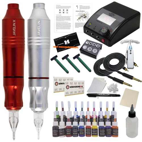 Javelin - Kit de bolígrafos de tatuaje (kit avanzado + 20 colores)
