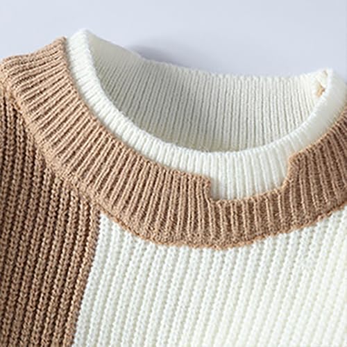 Cambkatl Men's Crew Neck Colorblock Knit Sweaters - 2024 Fall Winter Long Sleeve Loose Fit Pullover Sweater Jumper Tops3
