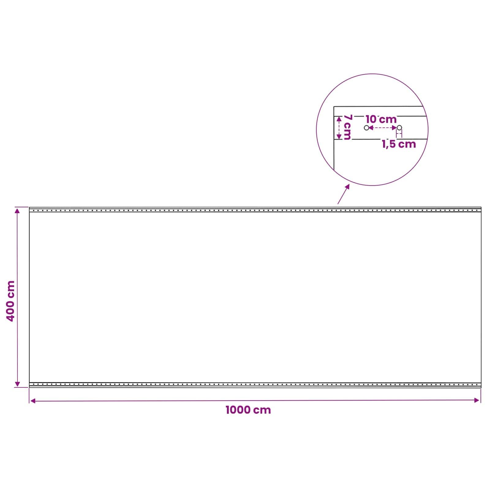 Lona Leno verde 4 x 10 m 260 g/m² PE impermeable con ojales para jardín, coche, bicicleta, camping, muebles, impermeable, resistente a los rayos UV, resistente al desgarro, resistente al