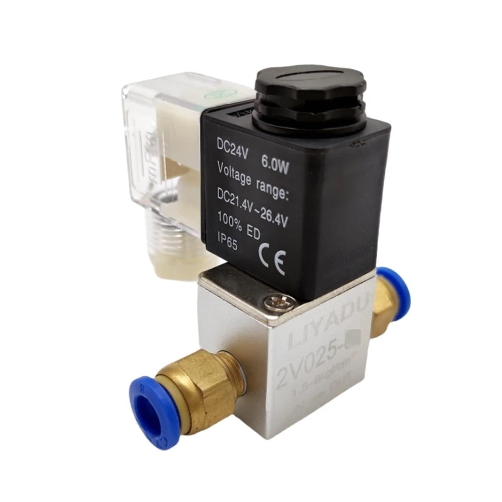 Électrovanne 2V025-08 G1/4 NC avec voyant LED pour contrôle de fluide