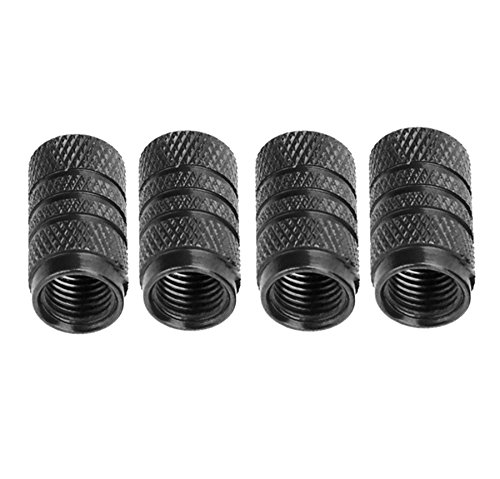 Image of MTB Bicycle Tyre Valve Cap Protector - Black - Pack of Four