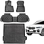 Yonugli A Full Set of All-Weather Floor Mats&Cargo Liner Compatible for BMW X5 2023 2022 2021 2020 2019, Odor-Free TPE Non-Slip, Front Floor Mat and Rear Trunk Mat Full Set Black