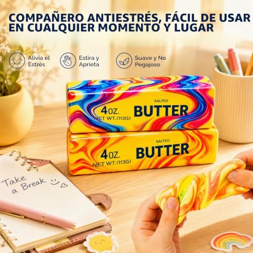 Miniatura 4 de Kutakuta 2 Pcs Butter Juguetes, Mantequilla Suave De Rebote Lento Butter Juguete, Juguete Sensorial Slow Rising Butter Para Aliviar Ansiedad Para Adultos