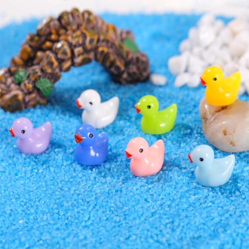 Anevous 12 Stück Mini Enten Harz, Kleine Enten Miniatur, Mini Duck Figuren Harz, Small Duck Zum Basteln, Enten Figuren Dekoration für DIY Fischbecken, Aquarien verwendet, Bonsai,Gelb