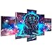 MAZF ArtSailing 5 pezzi tela arte astratta leo nebulosa leone costellazione pittura decorazione camera poster immagine zodiaco pittura