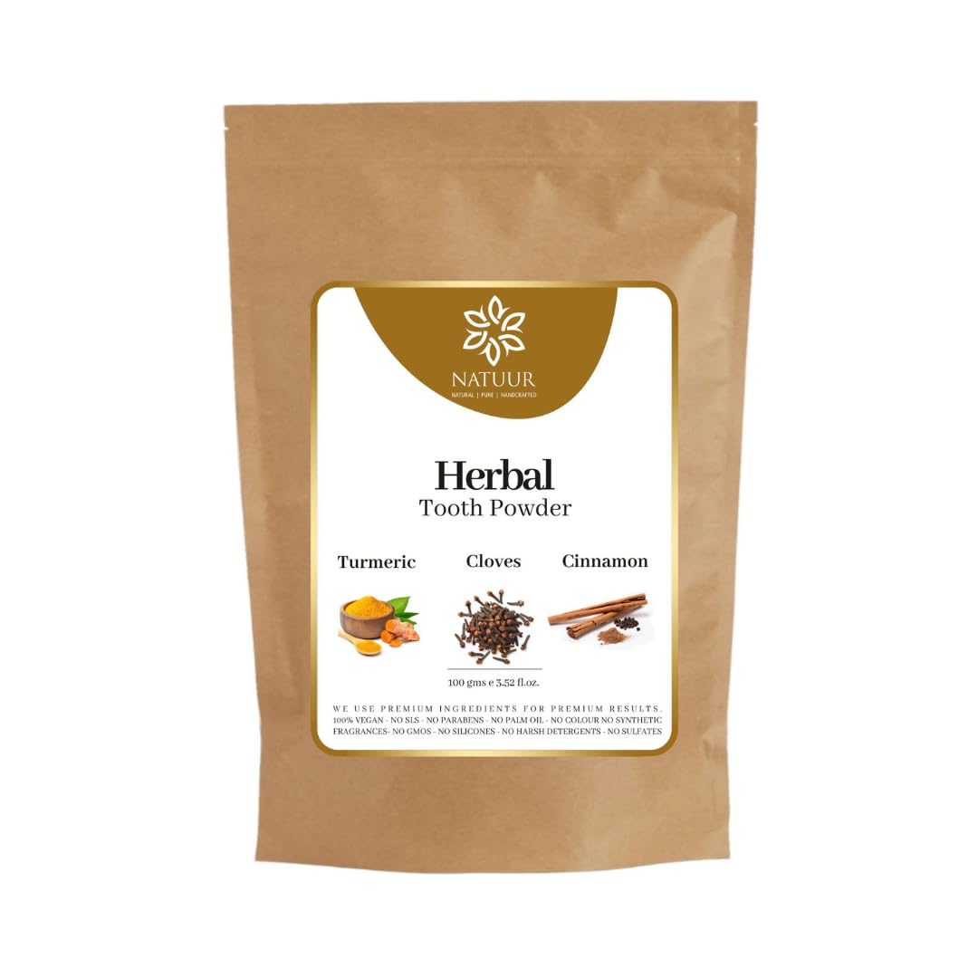 NATUUR - Herbal Toothpowder - 100g | With Turmeric, Cinnamon & Cloves | Help Natural Teeth Whitening | Promotes Healthy Gums | Chemical-Free Formula | Suitable for Everyday Use-picture-30