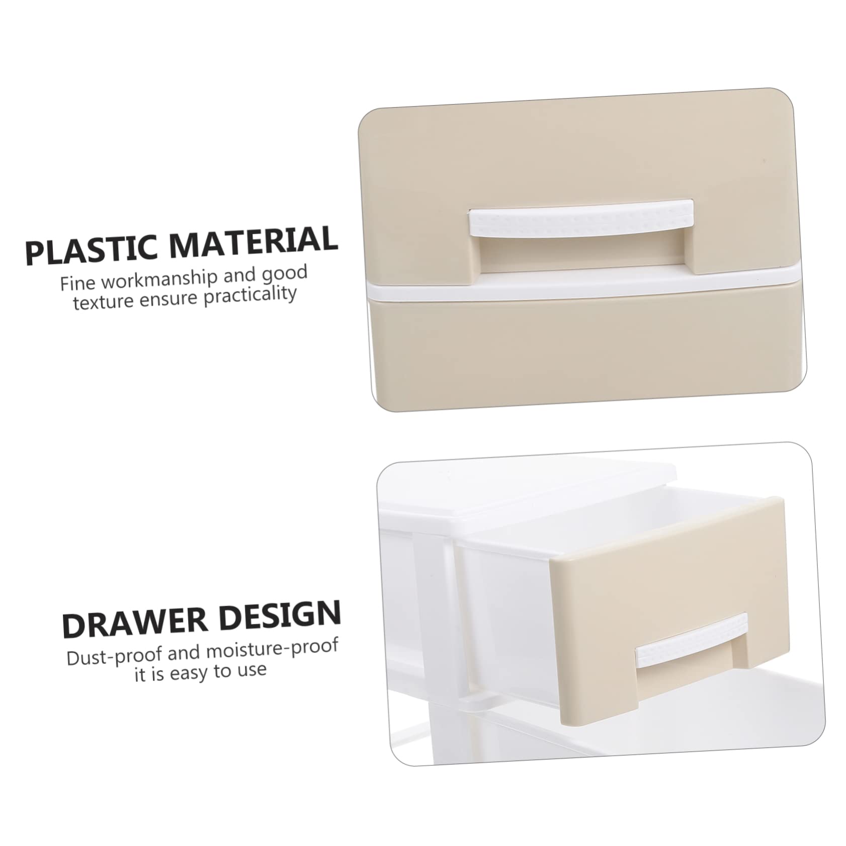 Scatola Portaoggetti da Scrivania a Due Livelli Cassetti | Colore Kaki, Plastico Resistente, Struttura Multiuso, Adatta per Desktop e Housewarming