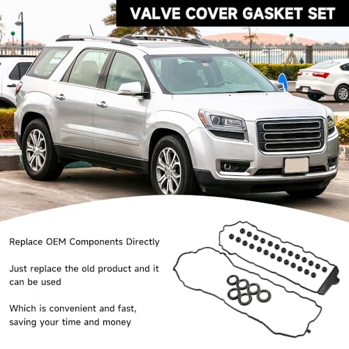 Image of Engine Valve Cover Gasket with Grommets Kit - Compatible for GMC Acadia - 3.6L V6 3564cc 217cid 2007-2008 - Replace Part VS50726R