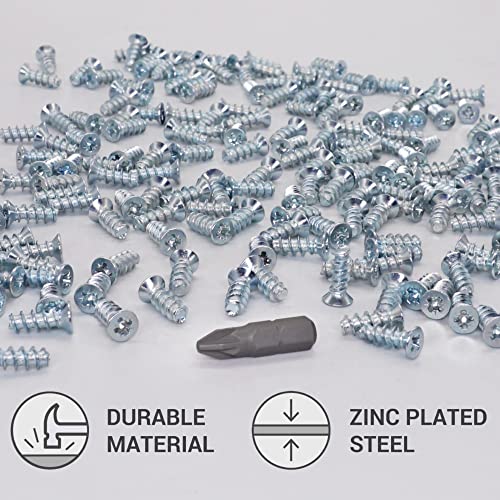 SKIR'CO (100 pcs) Zinc Plated Euro Screws 5.0 x 13 mm, Drawer Runner Screws, Flat Countersunk Head, Hinge Screws - Image 3