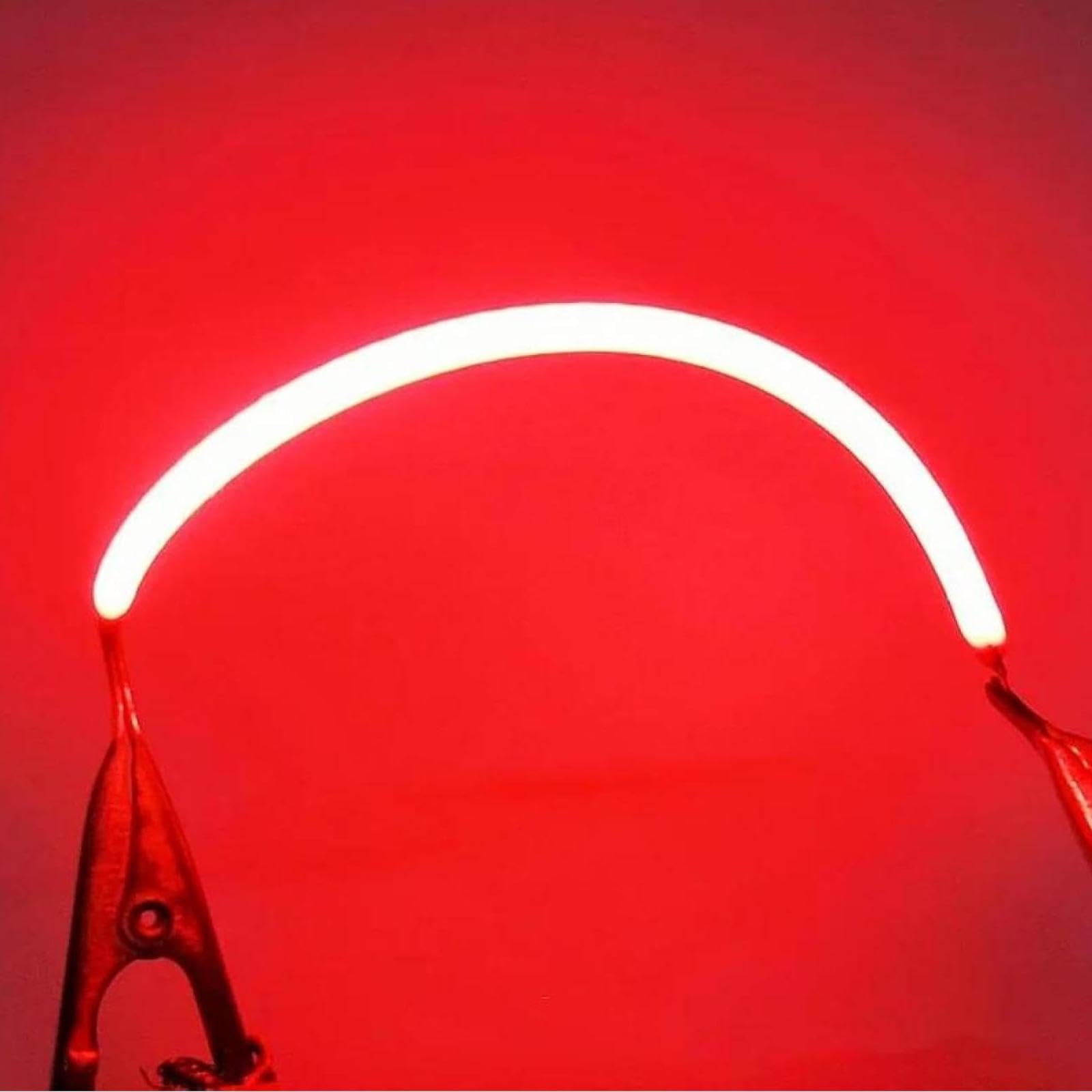 BULBEAWICK 10 Pieces Led Flexible Filament Lamp Parts,Red,Green,Dc 3V Led Diode Accessories for Light Bulbs, DIY Handmade Room Decoration Design 80MM Red