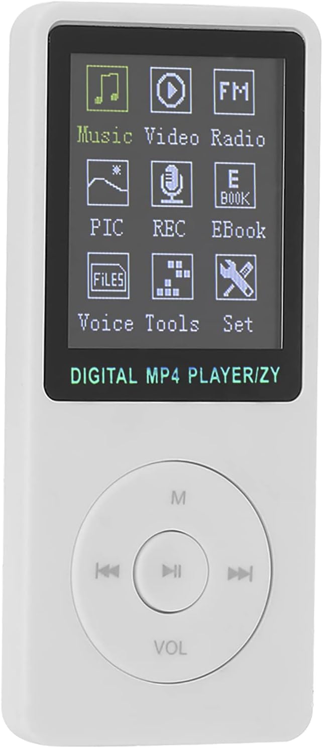 Front view of the ZY-418 MP3 Music Player showing the screen and control buttons