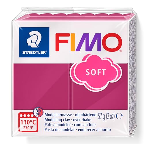 STAEDTLER ofenhärtende Modelliermasse FIMO Soft Trendfarben, Frozen Berry, 57 g, weich und geschmeidig, für Einsteiger und Hobbykünstler, kompatibel mit FIMO Effect und FIMO Professional, 8020-T23 STAEDTLER ofenhärtende Modelliermasse FIMO Soft Trendfarben, Frozen Berry, 57 g, weich und geschmeidig, für Einsteiger und Hobbykünstler, kompatibel mit FIMO Effect und FIMO Professional, 8020-T23