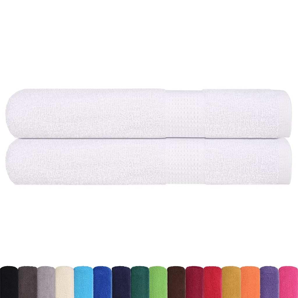 vidaXL Asciugamani FROGN 2 pz Bianchi 100x200 cm 360 g/m² 100% Cotone, Telo da Spiaggia, Telo Mare, Telo da Bagno Grande, Telo da Bagno